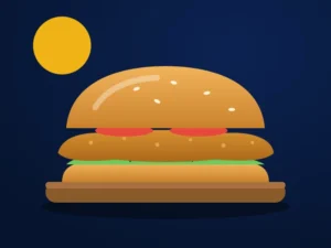 Illustration : un sandwich de milanesa avec salade et tomate.